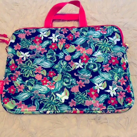 Lilly Pulitzer Laptop Bag Tiger Lilly Print - Picture 1 of 8